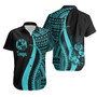 Tonga Hawaiian Shirts - Turquoise Polynesian Tentacle Tribal Pattern 1