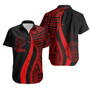 Palau Hawaiian Shirts - Red Polynesian Tentacle Tribal Pattern Crest 1