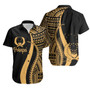 Pohnpei Hawaiian Shirts - Gold Polynesian Tentacle Tribal Pattern 1