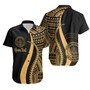 Palau Custom Personalised Hawaiian Shirts - Gold Polynesian Tentacle Tribal Pattern Crest 1