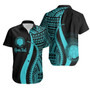 Northern Mariana Islands Custom Personalised Hawaiian Shirts - Turquoise Polynesian Tentacle Tribal Pattern 1