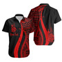 New Caledonia Custom Personalised Hawaiian Shirts - Red Polynesian Tentacle Tribal Pattern Crest 1