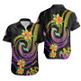 Nauru Custom Personalised Hawaiian Shirts - Plumeria Flowers with Spiral Patterns 1