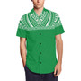 Polynesian Green - White Hawaiian Shirts 1