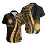Northern Mariana Islands Custom Personalised Hawaiian Shirts - Gold Polynesian Tentacle Tribal Pattern 1