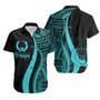 Pohnpei Hawaiian Shirts - Turquoise Polynesian Tentacle Tribal Pattern 1