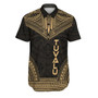 Tuvalu Polynesian Chief Hawaiian Shirts - Gold Version 1