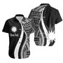 Nauru Custom Personalised Hawaiian Shirts - White Polynesian Tentacle Tribal Pattern 1