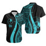 Yap Hawaiian Shirts - Turquoise Polynesian Tentacle Tribal Pattern 1