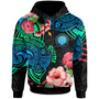 Northern Mariana Islands Hoodie Polynesian Pattern with Hibicus Flowers