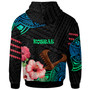 Kosrae Hoodie Polynesian Pattern with Hibicus Flowers