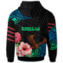 Tokelau Hoodie Polynesian Pattern with Hibicus Flowers