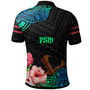 Federated States of Micronesia FSM Polo Shirt - Polynesian Pride with Hibicus Flower Tribal Pattern