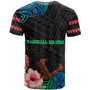 Marshall Islands T-Shirt - Polynesian Pride with Hibicus Flower Tribal Pattern