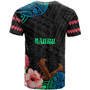 Nauru T-Shirt - Polynesian Pride with Hibicus Flower Tribal Pattern
