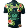 Samoa Polo Shirt - Polynesian Pattern with Lizard and Hibicus Tribal Flower