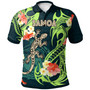 Samoa Polo Shirt - Polynesian Pattern with Lizard and Hibicus Tribal Flower