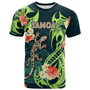 Samoa T-shirt - Polynesian Pattern with Lizard and Hibicus Tribal Flower