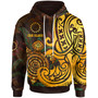 Cook Islands Hoodie - Turtle Gold and Polynesian Pattern Tribal Art