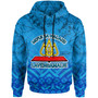 Tonga College Hoodie - Lavengamalie College Logo With Tropical Flowers Hoodie