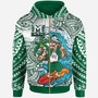 Hawaii Custom Personalised Hoodie - Moloka'i High School Surfing Farmer With Polynesian Tribal Patterns