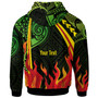 Hawaii Custom Hoodie - Honoka����a High & Intermediate School Polynesian Pattern Fire