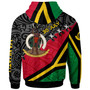 Vanuatu Hoodie - Custom Vanuatu Independence Anniversary with Coat of Arms and Polynesian Hoodie