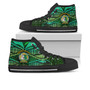 Tonga High Top Shoes - Liahona High Shool with Tonga Patterns with Green Effect