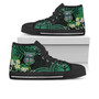Tonga High Top Shoes - Takuilau College with Polynesian Patterns and Plumeria Flower
