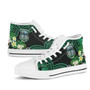 Tonga High Top Shoes - Takuilau College with Polynesian Patterns and Plumeria Flower