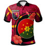 Papua New Guinea Polo Shirt - Eastern Highlands Flag of PNG with Hibicus and Polynesian Culture Polo Shirt