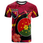 Papua New Guinea T-Shirt - Eastern Highlands Flag of PNG with Hibicus and Polynesian Culture T-Shirt