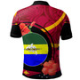 Papua New Guinea Polo Shirt - Morobe Flag of PNG with Hibicus and Polynesian Culture Polo Shirt