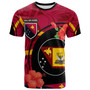 Papua New Guinea T-Shirt - Western Province Flag of PNG with Hibicus and Polynesian Culture T-Shirt