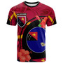 Papua New Guinea T-Shirt - West New Britain Flag of PNG with Hibicus and Polynesian Culture T-Shirt