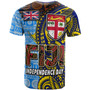 Fiji Polynesian T-shirt - Custom Flag Fiji Independence Day with Tapa Polynesian T-shirt