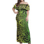 Polynesian Woman Off Shoulder Long Dress - Polynesian Pattern 05