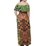 Polynesian Woman Off Shoulder Long Dress - Polynesian Pattern 05