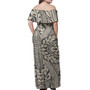 Polynesian Woman Off Shoulder Long Dress - Polynesian Pattern 15