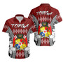 Tonga Short Sleeve Shirt - Custom Pattern Inspired By Tonga And Polynesian With Coat Of Arms