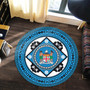 Fiji Round Rug - Tapa Fijian Masi Melanesian Coat Of Arms