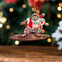 Santa Claus Surf Acrylic And Wooden Ornament Polynesian Art