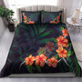 Hawaii Bedding Set Hibiscus Palm Background