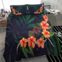 Hawaii Bedding Set Hibiscus Palm Background