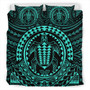 Hawaii Bedding Set Kakau Honu Arc Polynesian Turquoise