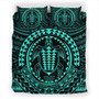 Hawaii Bedding Set Kakau Honu Arc Polynesian Turquoise