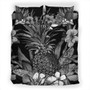 Hawaii Bedding Set Pineapple Hibiscus Black And White