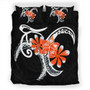 Hawaii Bedding Set Plumeria Polynesia Orange