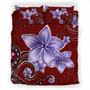 Hawaii Bedding Set Plumeria Violet Polynesia Red