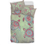 Hawaii Bedding Set Turtle Colorful Hibiscus Background